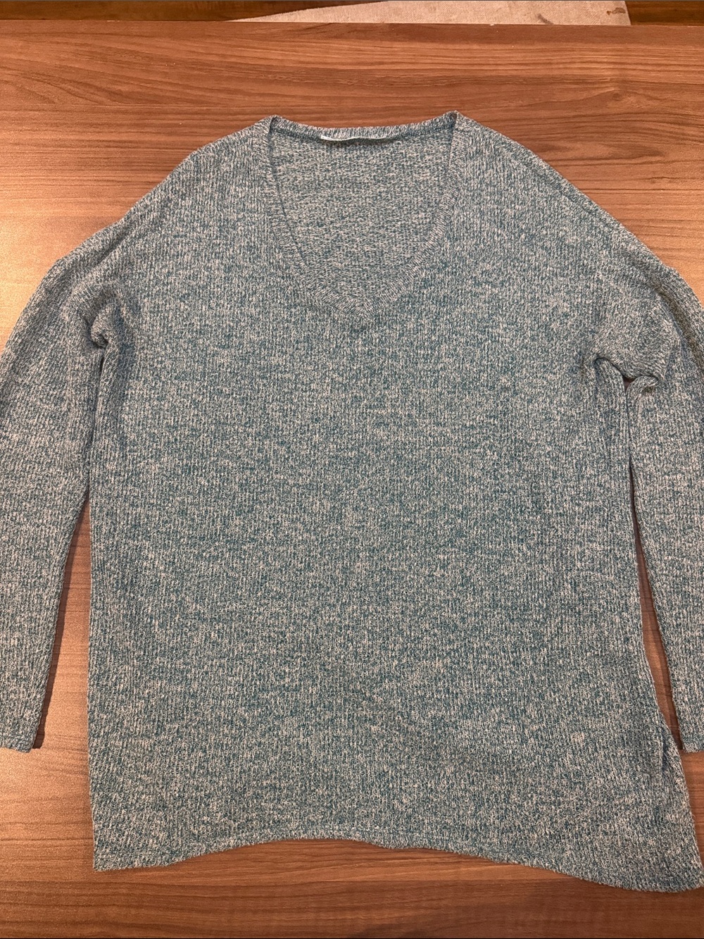 Maurices Heather Teal V-Neck Knit Sweater